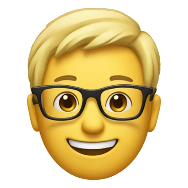 smiling emoji with glasses on and hands joined up sticker