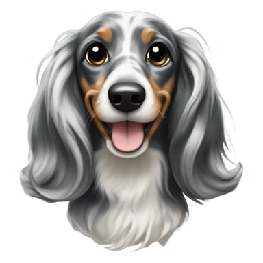 Long-haired marble dachshund sticker