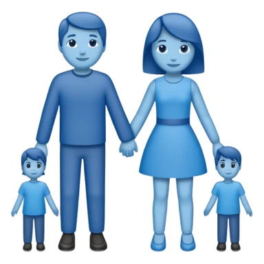 bonequinhos recortados de papel azuis de mãos dadas sticker