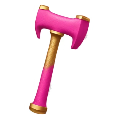 Pink and gold hammer sticker