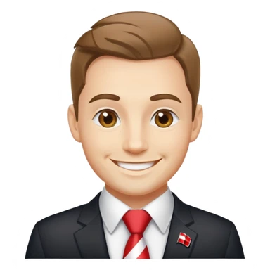 tie man polish flag sticker