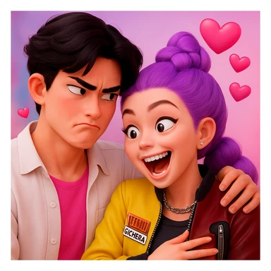 can you give different expressions to this picture. such as angry or funny or in love  sticker