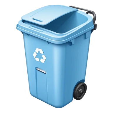 Light blue and clear trash can  sticker