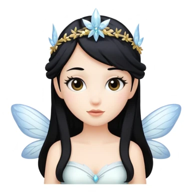 White fairy with black hair sticker