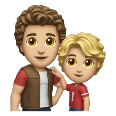 Ryan Goselin playing with Ken Doll sticker