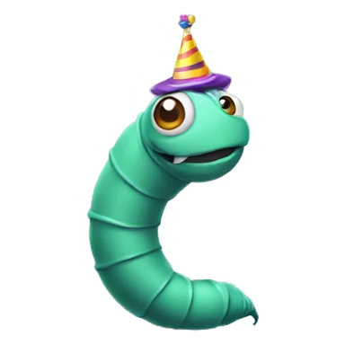 worm with party hat sticker