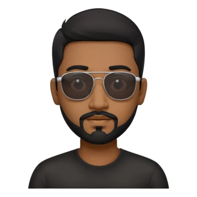 Indian man with  black hair and Goatee and black sunglasses sticker