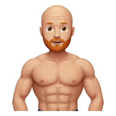 bald guy with a ginger beard an muscles shrugging his shoulders sticker