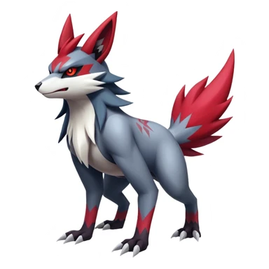 Edgy Cool Beautiful Zangoose-Zoroark, full body sticker