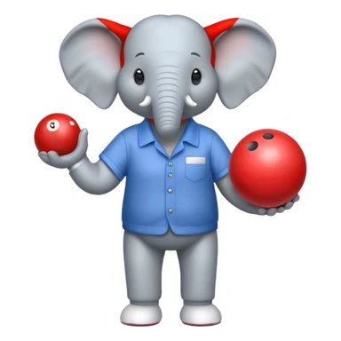 a elephant with hand and legs he is playing bowling   sticker