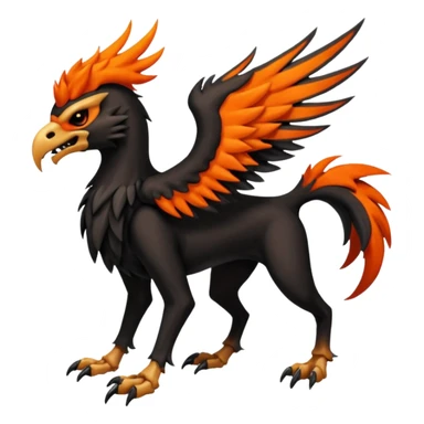 Volcanic Blazing Fiery Evil Skeletal Beaky Feathery Hot Cool Houndoom-Gryphon-Silvally-fusion (full body) sticker