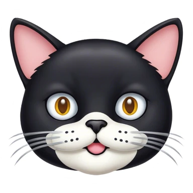 Big black cat with moustache  sticker