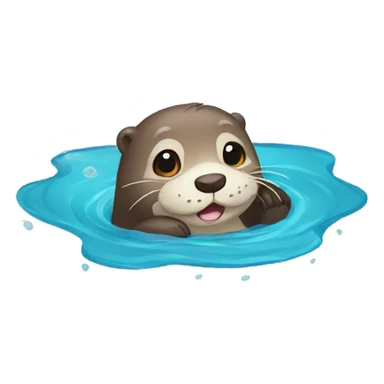 Very cute otter in the water sticker