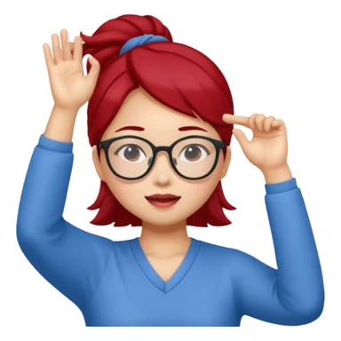 Chinese ruby girl with glasses doing stretches sticker