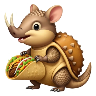 Armadillo eating a taco sticker