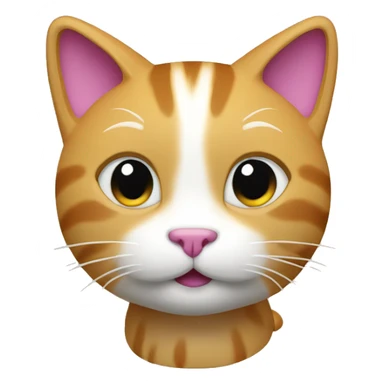 a cat in the style of microsoft 3D emojis sticker