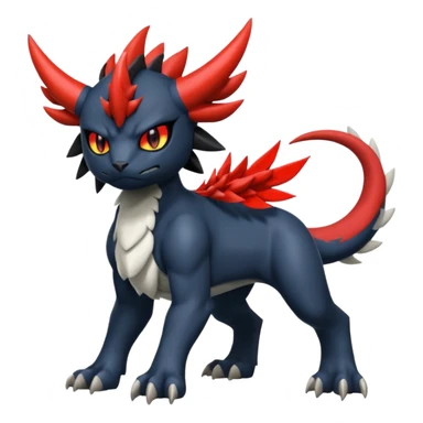 Handsome cool badass edgy Absol-Litten-Guilmon-Giratina-Yveltal-Pokémon-Fakémon-fusion-hybrid-creature sticker