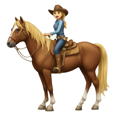 cowgirl on horse sticker