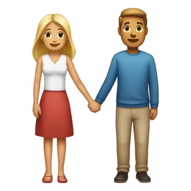 woman and man holding hands sticker