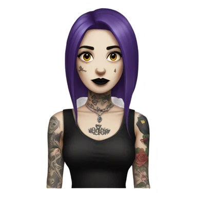 goth woman with tattoos sticker