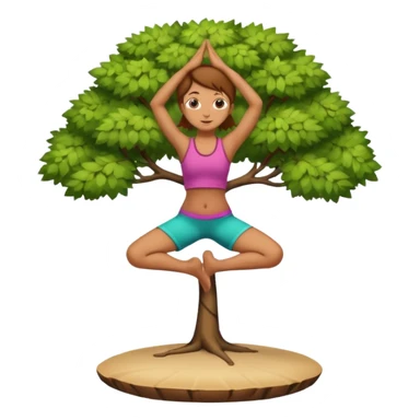 tree yoga pose sticker