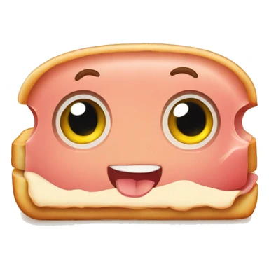 Ham sandwich cute eyes sticker