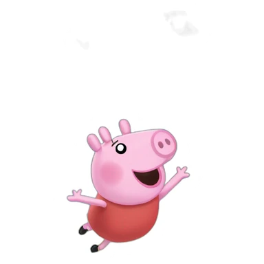 Peppa pig with a Roblox face doing a backflip sticker