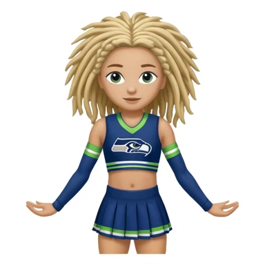 Blonde dreadlocks , blue eyes , cheerleader , full body , Seattle Seahawks sticker