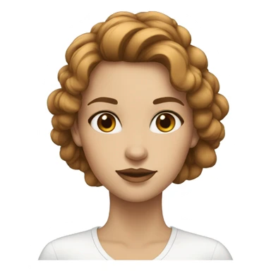 femme; peau blanche; cheveux marron; yeux bleu sticker