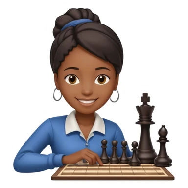 black girl playing chess sticker