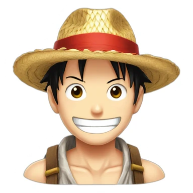Straw hat with a red band Luffy sticker