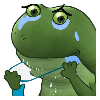 A sad red Elmo puppet with teardrops sticker