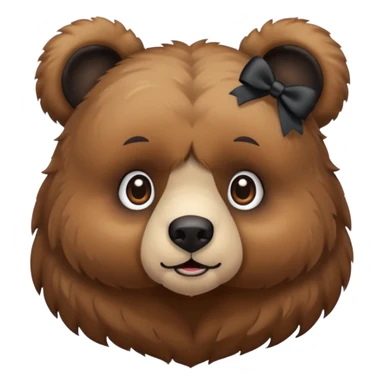 Bear with 2 black bows on the ears emojie like the iPhone emojie sticker