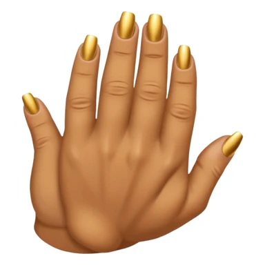 Tan skin hand with short mens gold nails sticker
