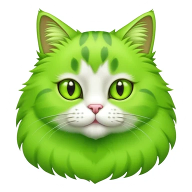 green cat with lime colored paws sticker