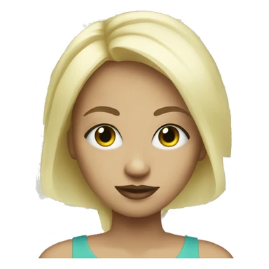 White blonde Female with dollar sign eyes  sticker