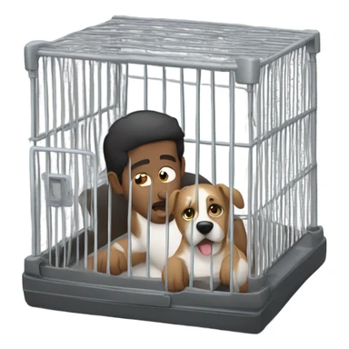 Human Man in dog cage trying to get out sticker