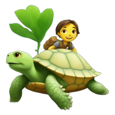 Chat sur une tortue sticker