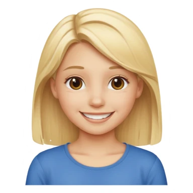 blonde girl at with text behind her saying "ENGOY" sticker