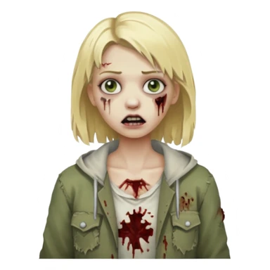 Girl zombie with blonde hair sticker