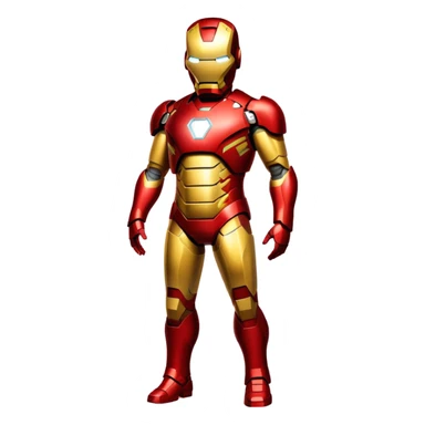 Iron Man superhero with a pregnant belly, red and gold metal suit sticker