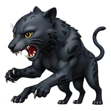 A black panther killing a wolf sticker