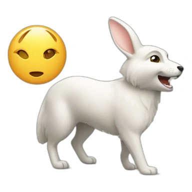 Une course de lapin et de loup sticker
