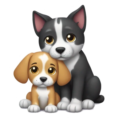 Cat and dog cuddles  sticker