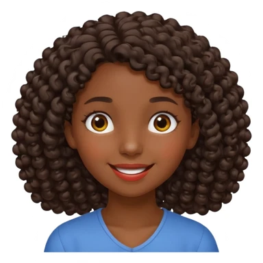 Uma menina de cabelo cacheados morena com os olhos meios puxados fazendo várias coisas sticker