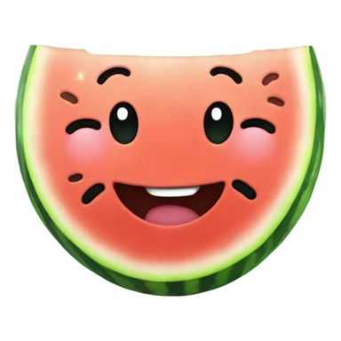 Watermelon heart with smile and sparkles sticker