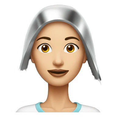 Beauty woman cooking in a stainless steel 10 inches skillet sticker