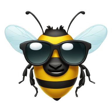 A bee with sunglasses sticker