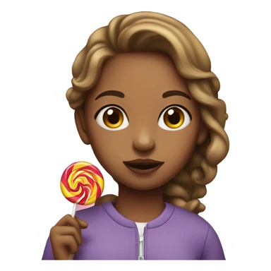 girl with lollipop in mouth sticker