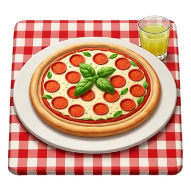 Margarita pizza on a Italian restaurant table sticker